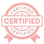 Certified product badge showcasing official certification and quality assurance.